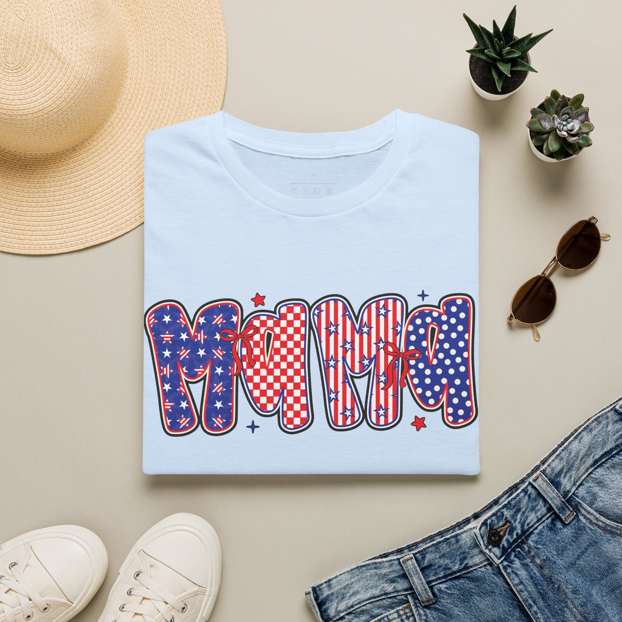 Mama Patriotic American Flag T-Shirt — Fourth of July Mom Tee