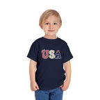 Toddler Tee - "USA" Patriotic Applique Short Sleeve