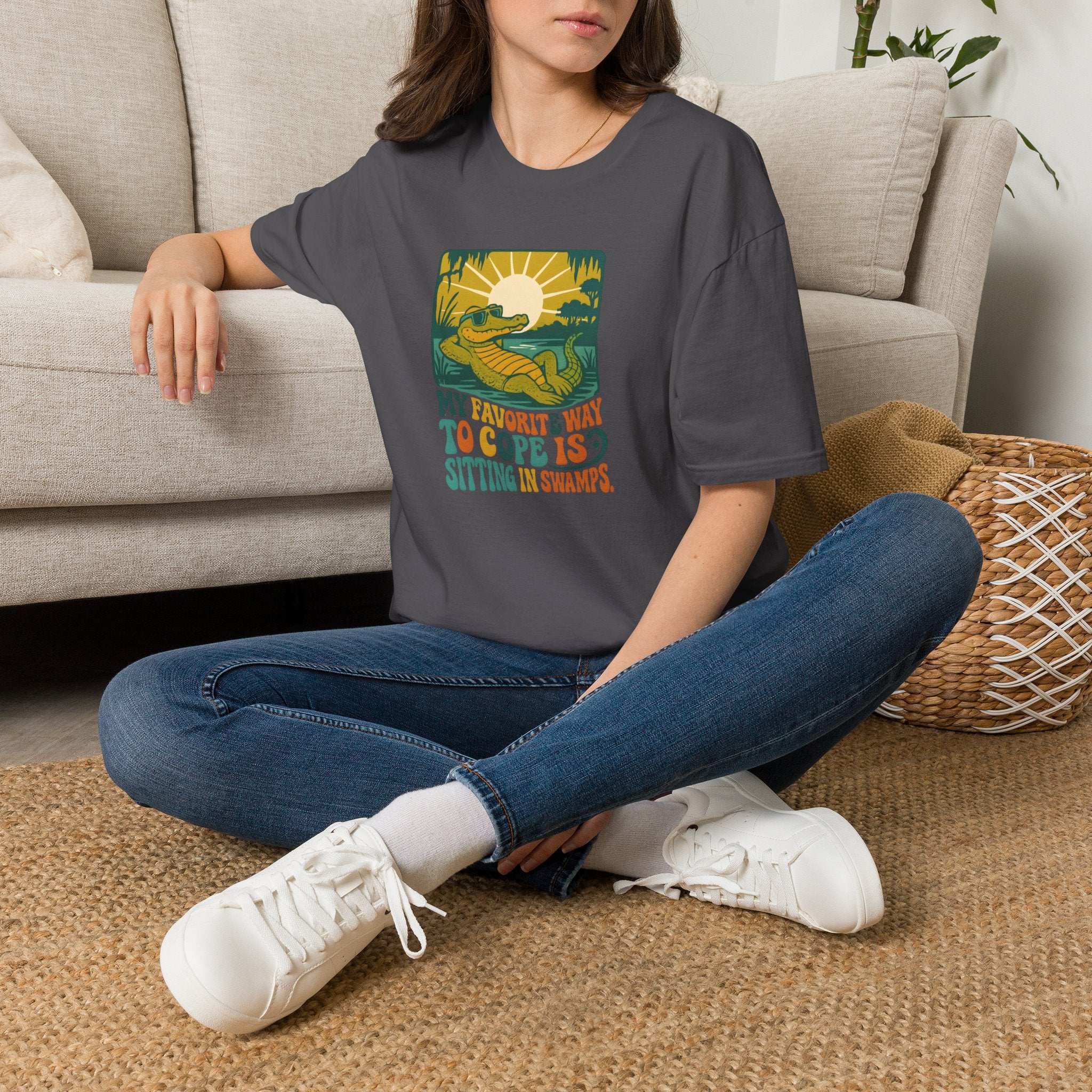 Alligator lounging in swamp T-Shirt