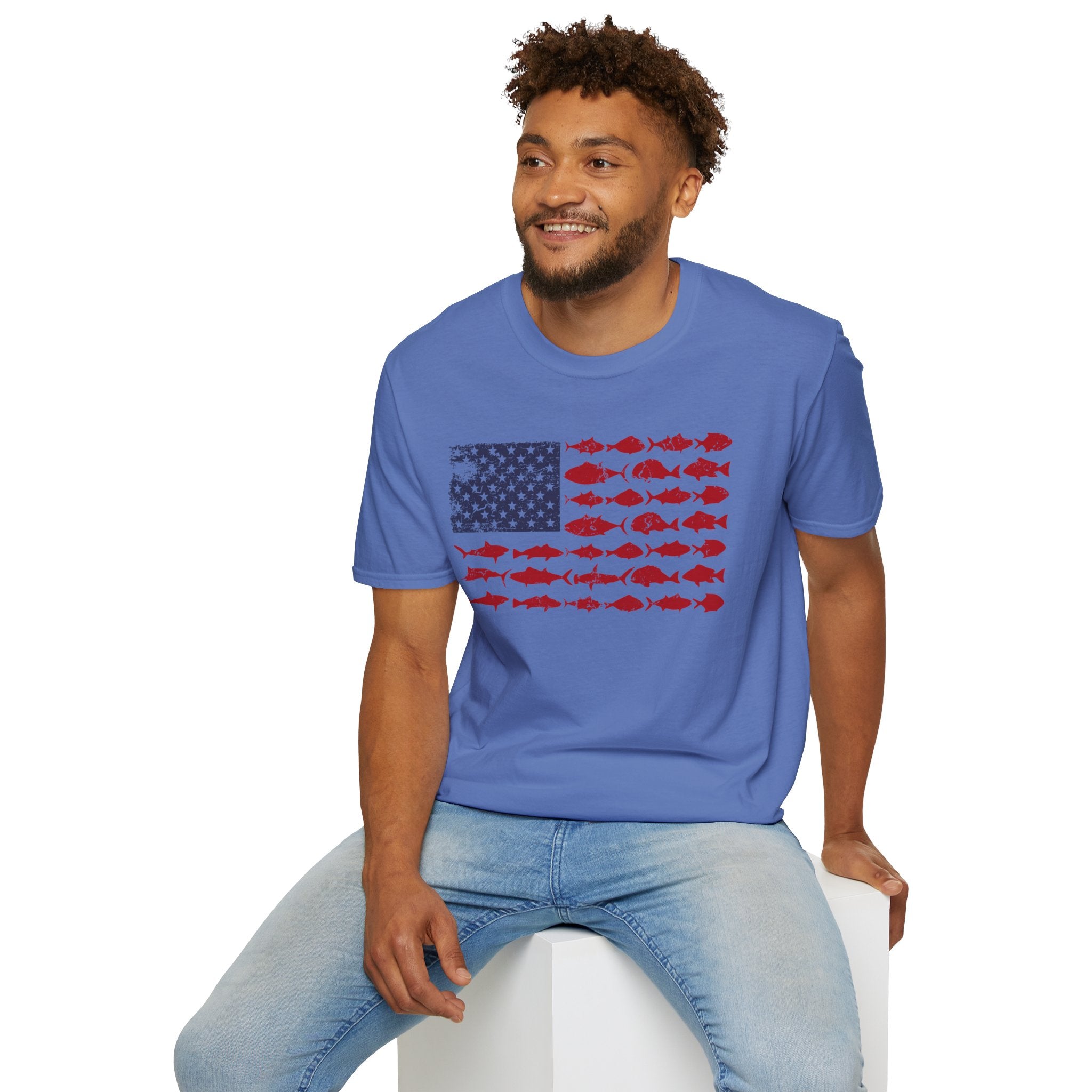 American Fishing Flag T-Shirt