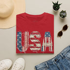 USA Flag Graphic T-Shirt — Distressed Americana Patriotic Tee