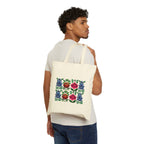 Ricksaw Art Canvas Tote — Colorful Tulip & Rose Market Bag