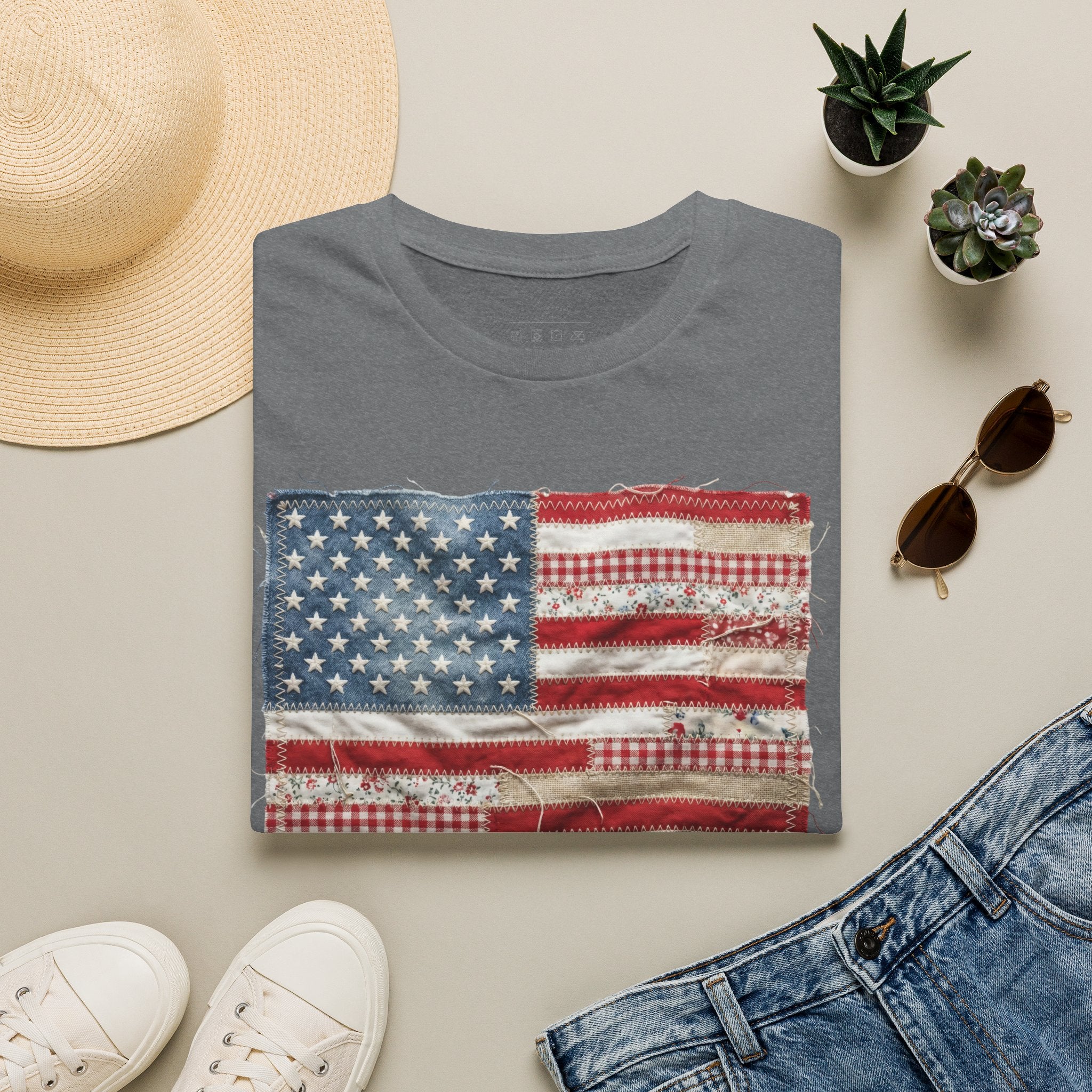 Distressed American Flag T‑Shirt — Vintage USA Patriotic Tee for 4th of July