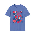 American Flag Floral T-Shirt — Patriotic Stars & Stripes Tee