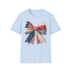 Patriotic Bow T-Shirt — Vintage American Flag Ribbon Tee