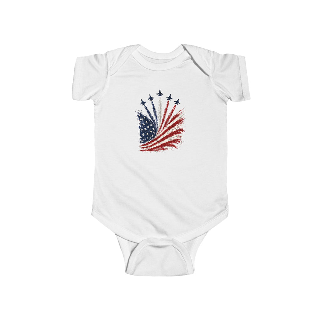 Infant Bodysuit — Stars & Stripes Jet Trail Patriotic Baby Onesie