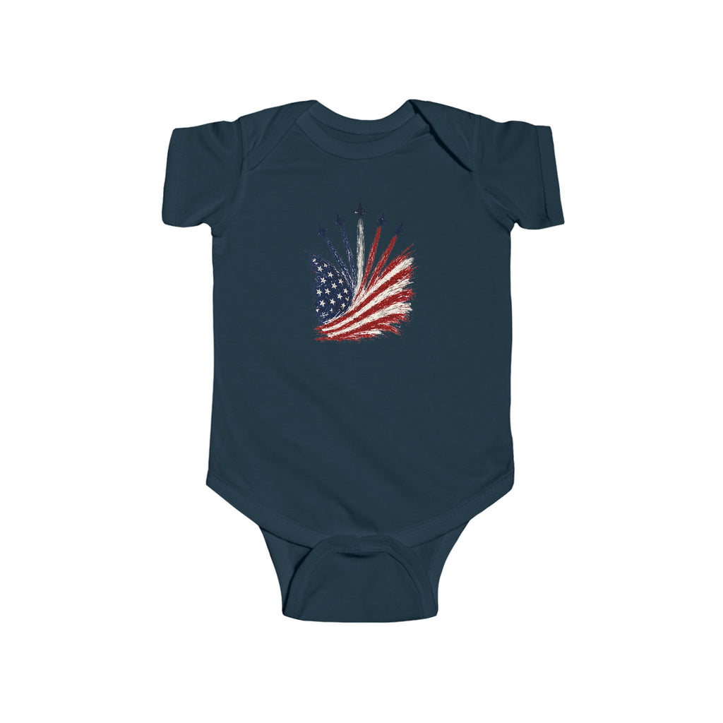 Infant Bodysuit — Stars & Stripes Jet Trail Patriotic Baby Onesie