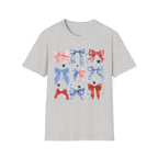 Patriotic Red White Blue Bow T-Shirt — Stars & Ribbon Graphic Tee