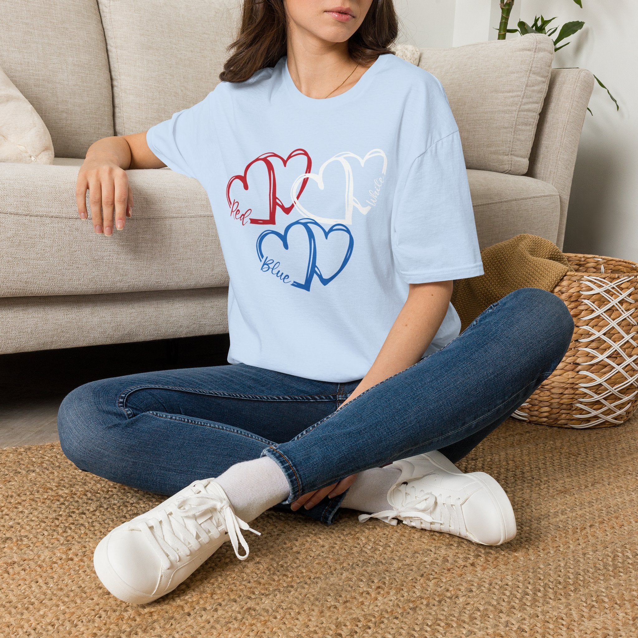Patriotic Red White & Blue Heart T-Shirt