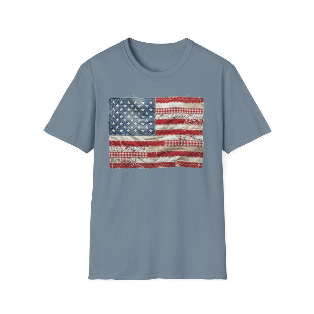 Distressed American Flag T‑Shirt — Vintage USA Patriotic Tee for 4th of July