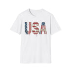USA Flag Graphic T-Shirt — Distressed Americana Patriotic Tee