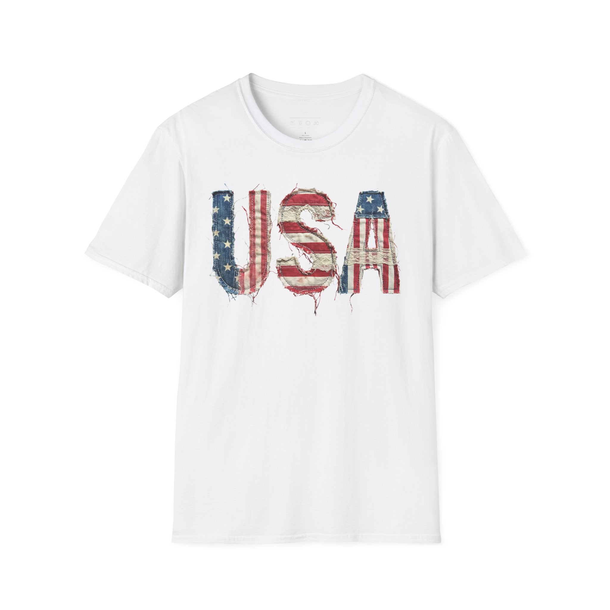 USA Flag Graphic T-Shirt — Distressed Americana Patriotic Tee