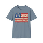 Patriotic Floral American Flag T-Shirt — Vintage Rose USA Tee for Fourth of July