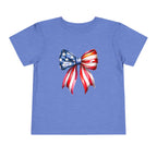 Toddler Tee — Patriotic American Flag Bow Graphic (4th of July Kids Shirt)