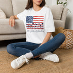 American Flag Palm Trees T-Shirt — “250 Years of Freedom” Patriotic Tee
