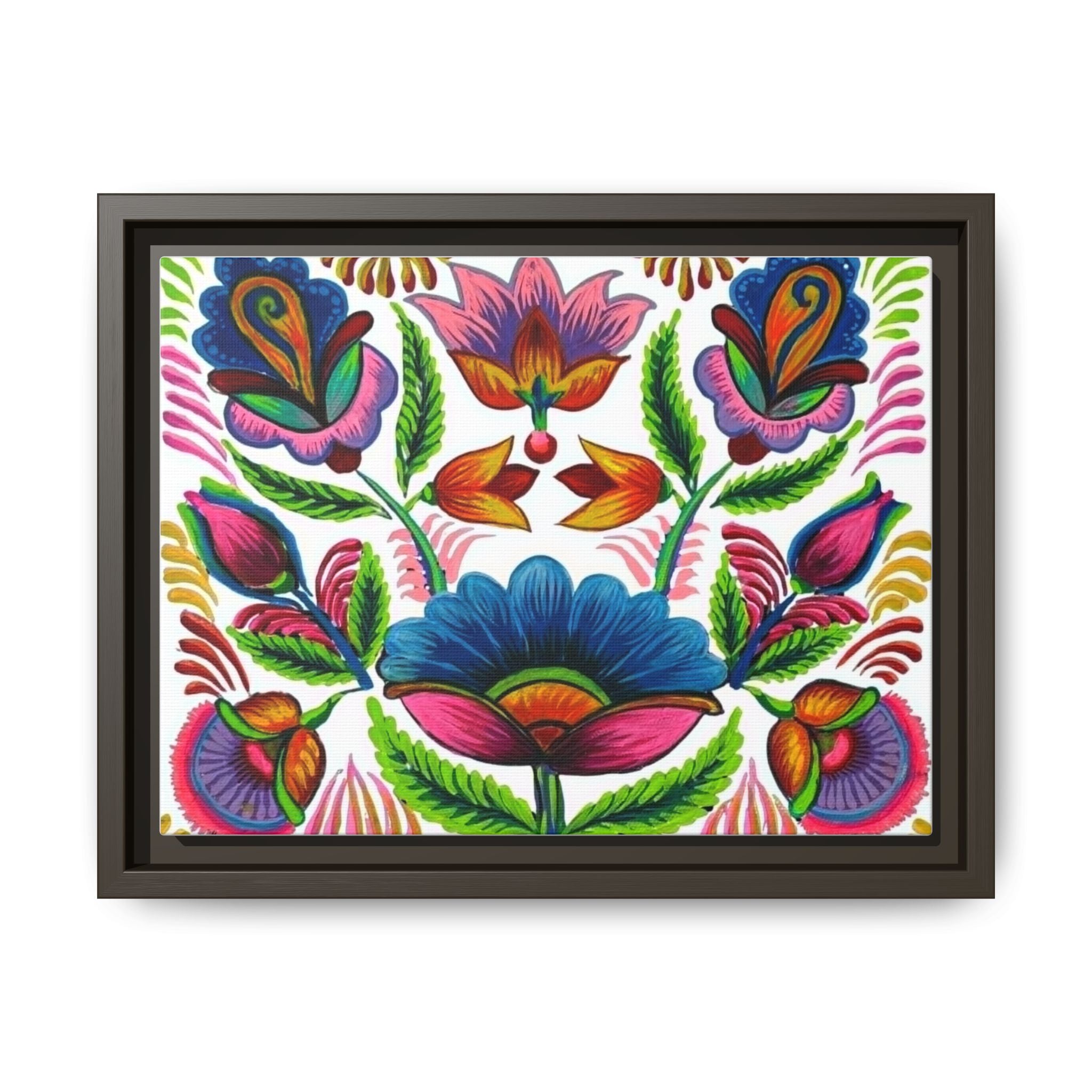 Framed Dhaka Rickshaw Folk Art Canvas