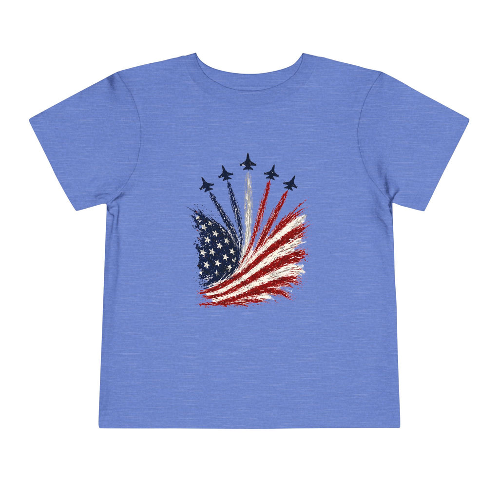 Toddler Tee - Patriotic American Flag Jet Spray Design (Fourth of July)