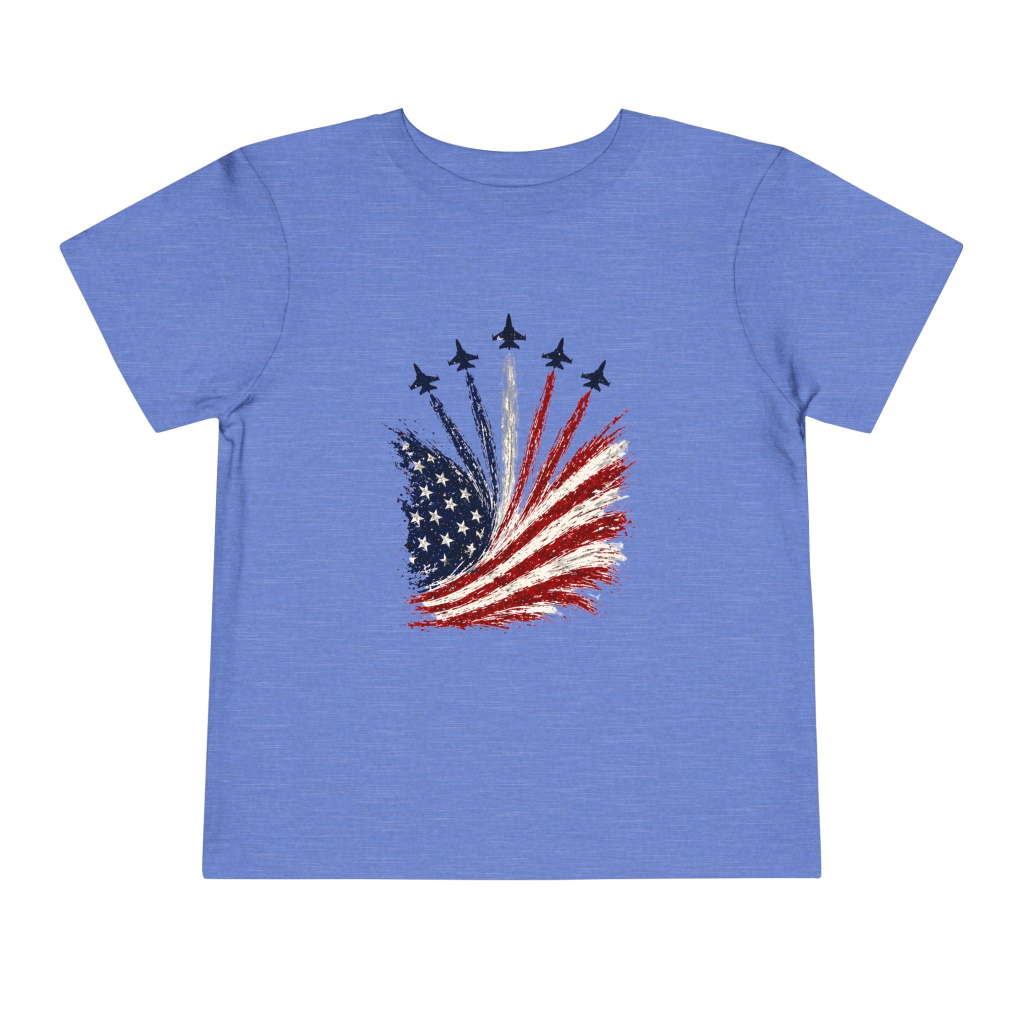 Toddler Tee - Patriotic American Flag Jet Spray Design (Fourth of July)