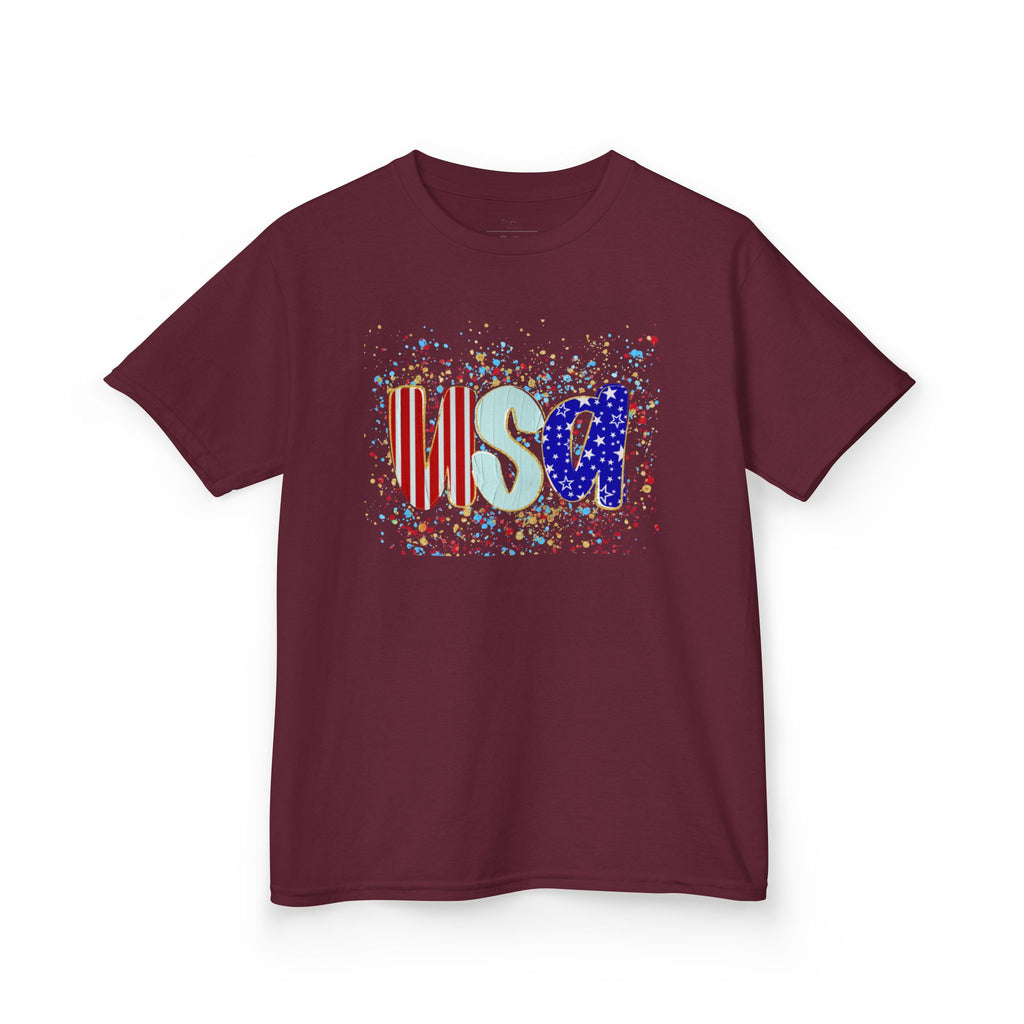 Youth, Kids USA Flag Splash T-Shirt — Patriotic Fourth of July Tee for Children