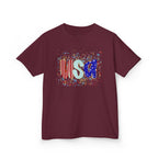 Youth, Kids USA Flag Splash T-Shirt — Patriotic Fourth of July Tee for Children