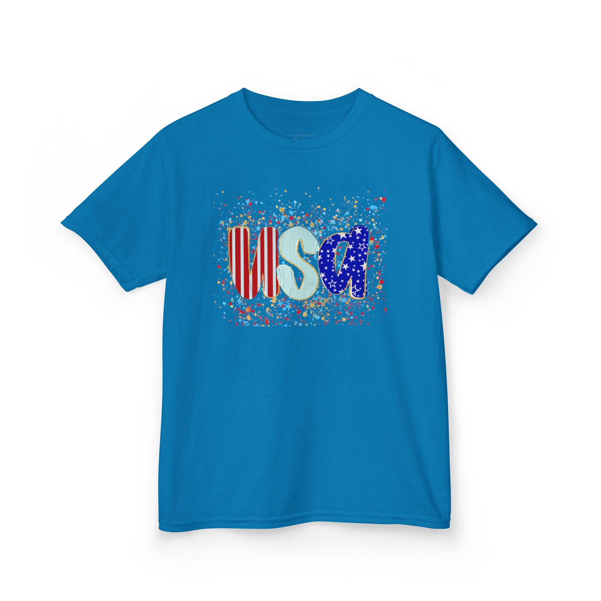 Youth, Kids USA Flag Splash T-Shirt — Patriotic Fourth of July Tee for Children