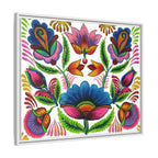 Framed Dhaka Rickshaw Folk Art Canvas