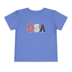 Toddler Tee - "USA" Patriotic Applique Short Sleeve