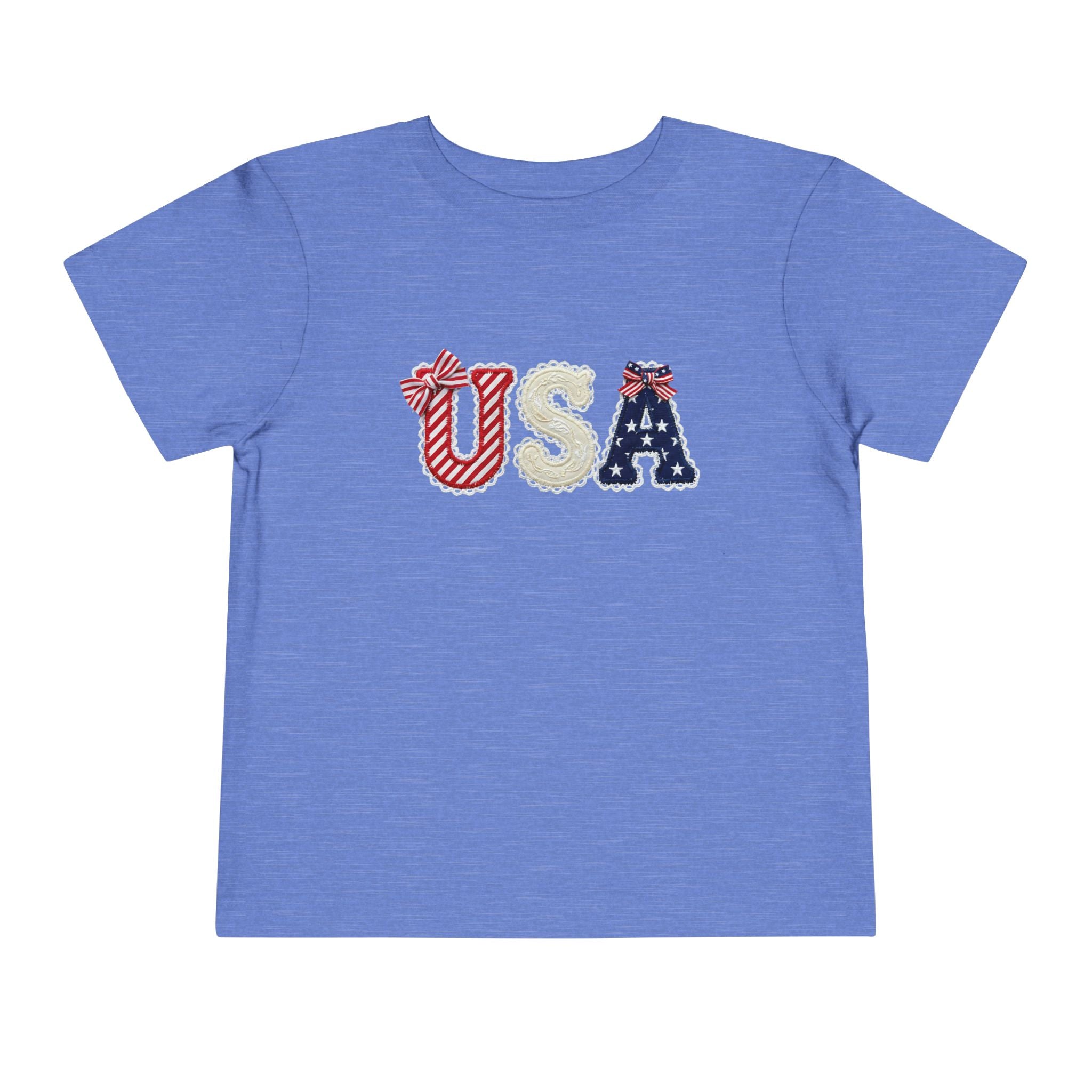 Toddler Tee - "USA" Patriotic Applique Short Sleeve