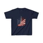 Youth,Kids T-Shirt — American Flag Jet Flyover Graphic (Patriotic 4th of July)