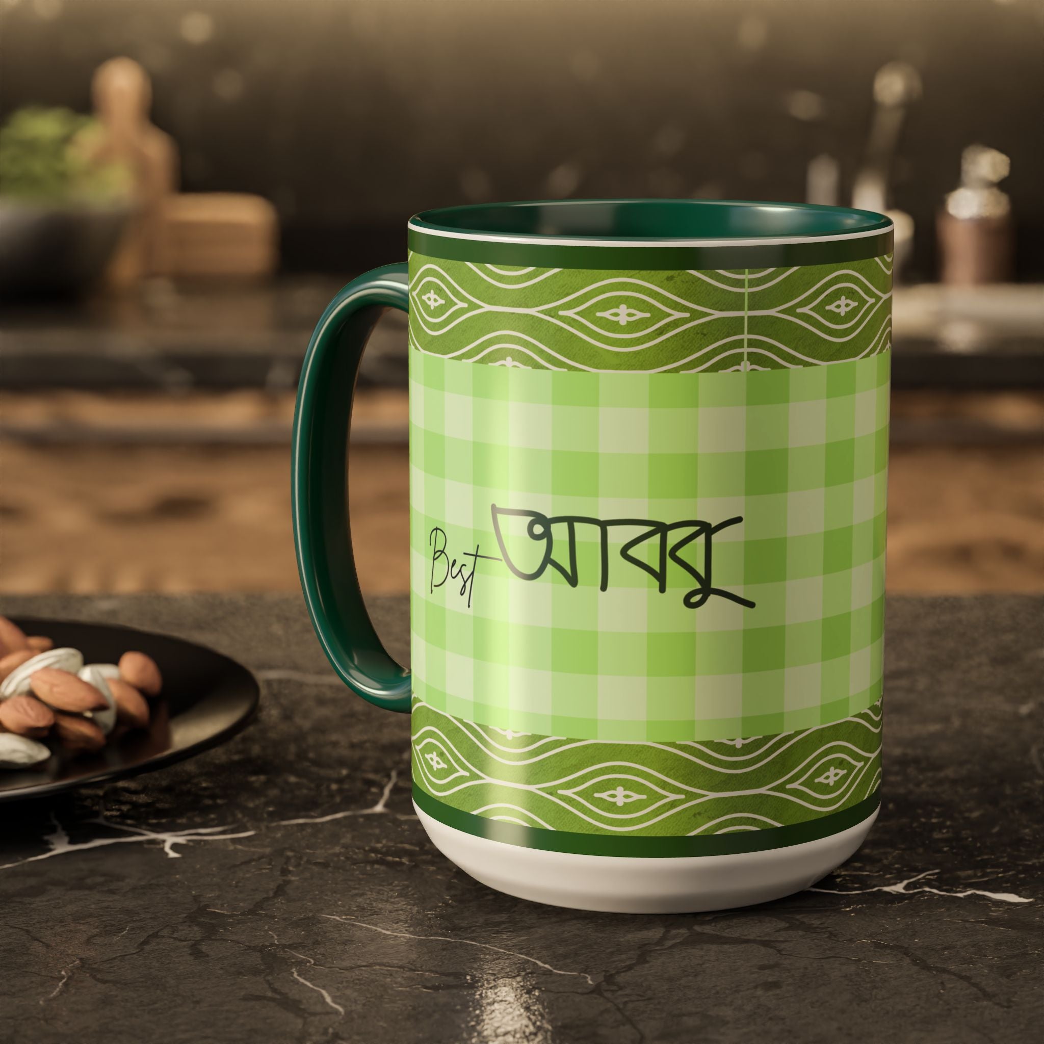 Best Abbu Mug — Green Plaid