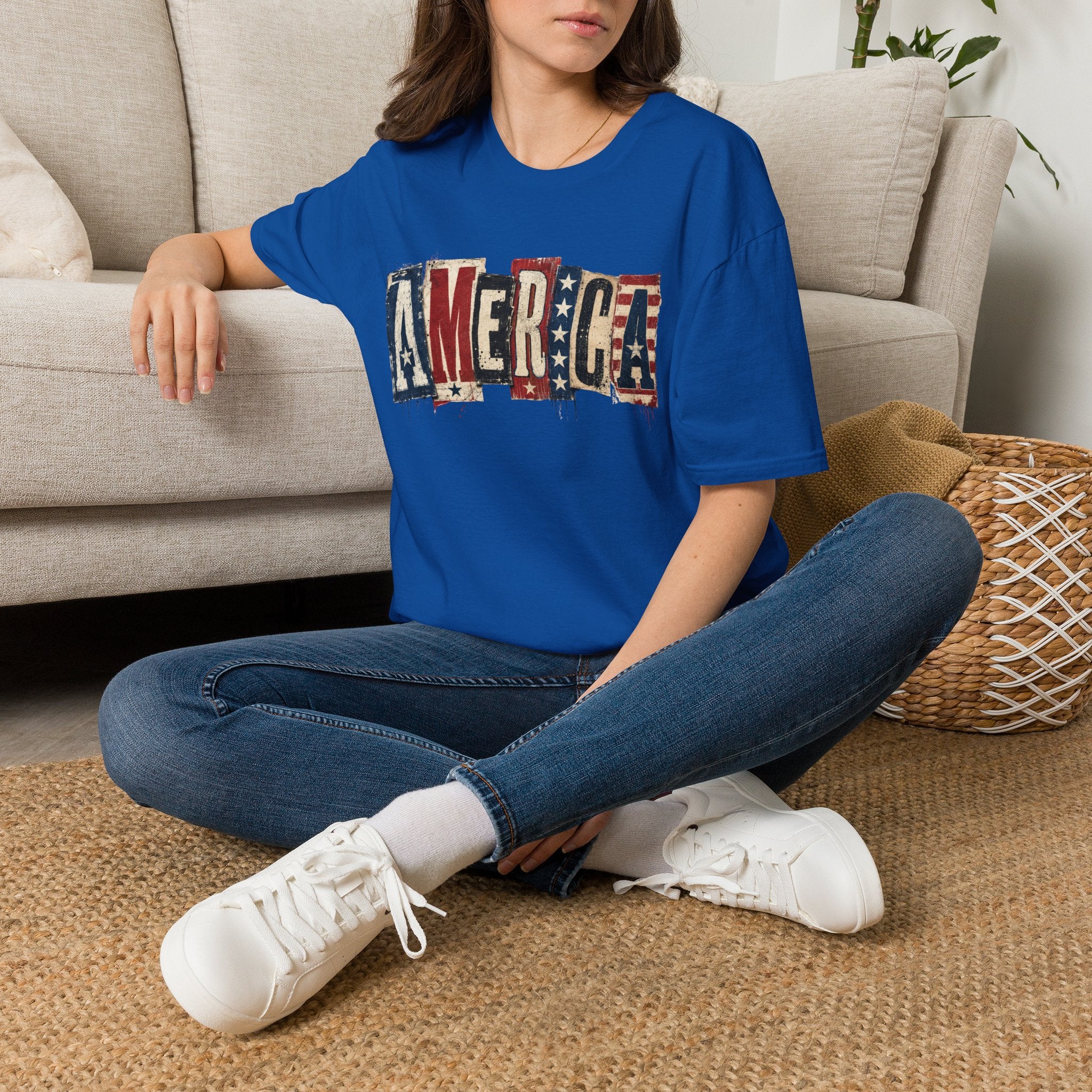America Vintage Flag T-Shirt — Patriotic USA Graphic Tee for 4th of July