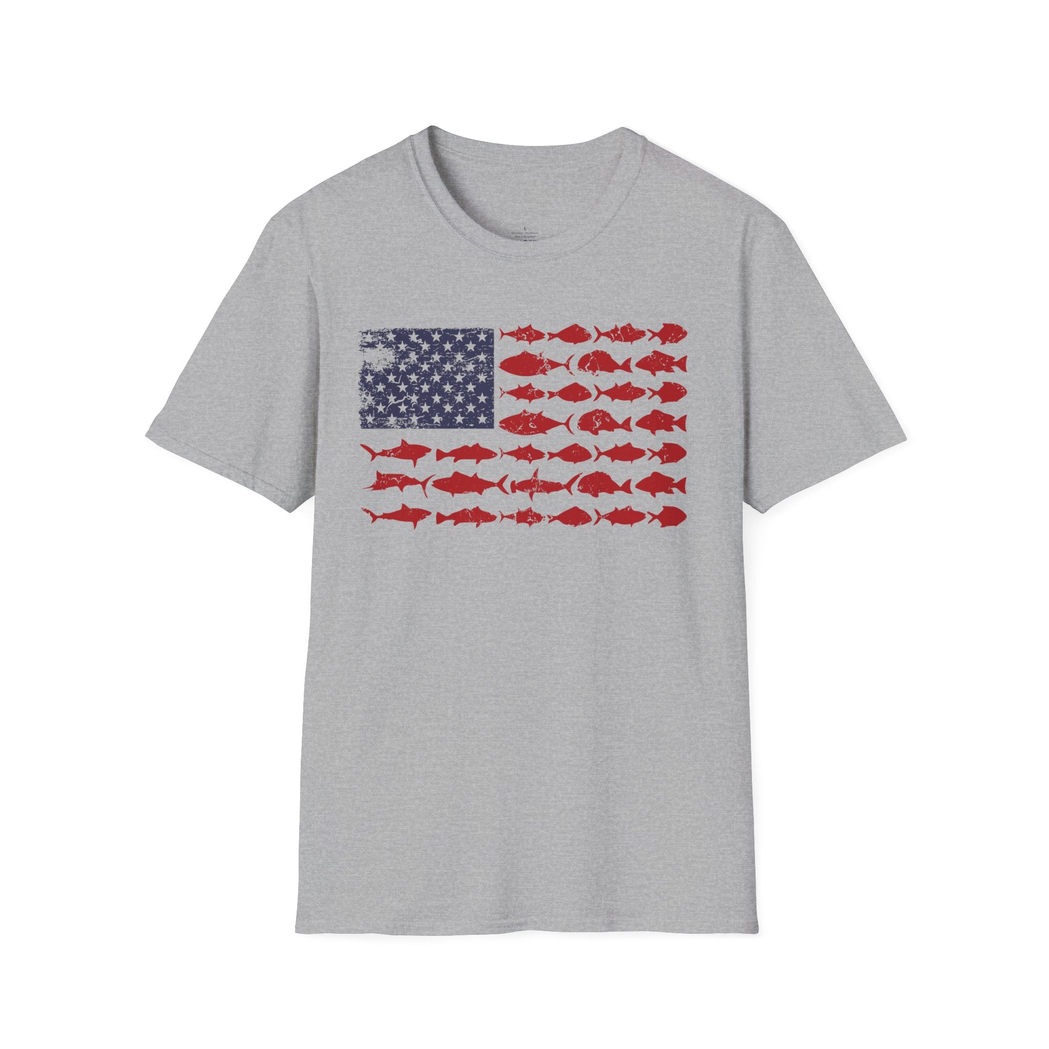 American Fishing Flag T-Shirt — Patriotic Fish Graphic Tee