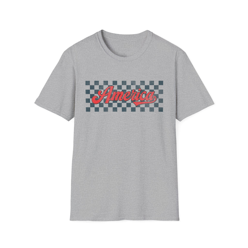 America Checkerboard Graphic T-Shirt