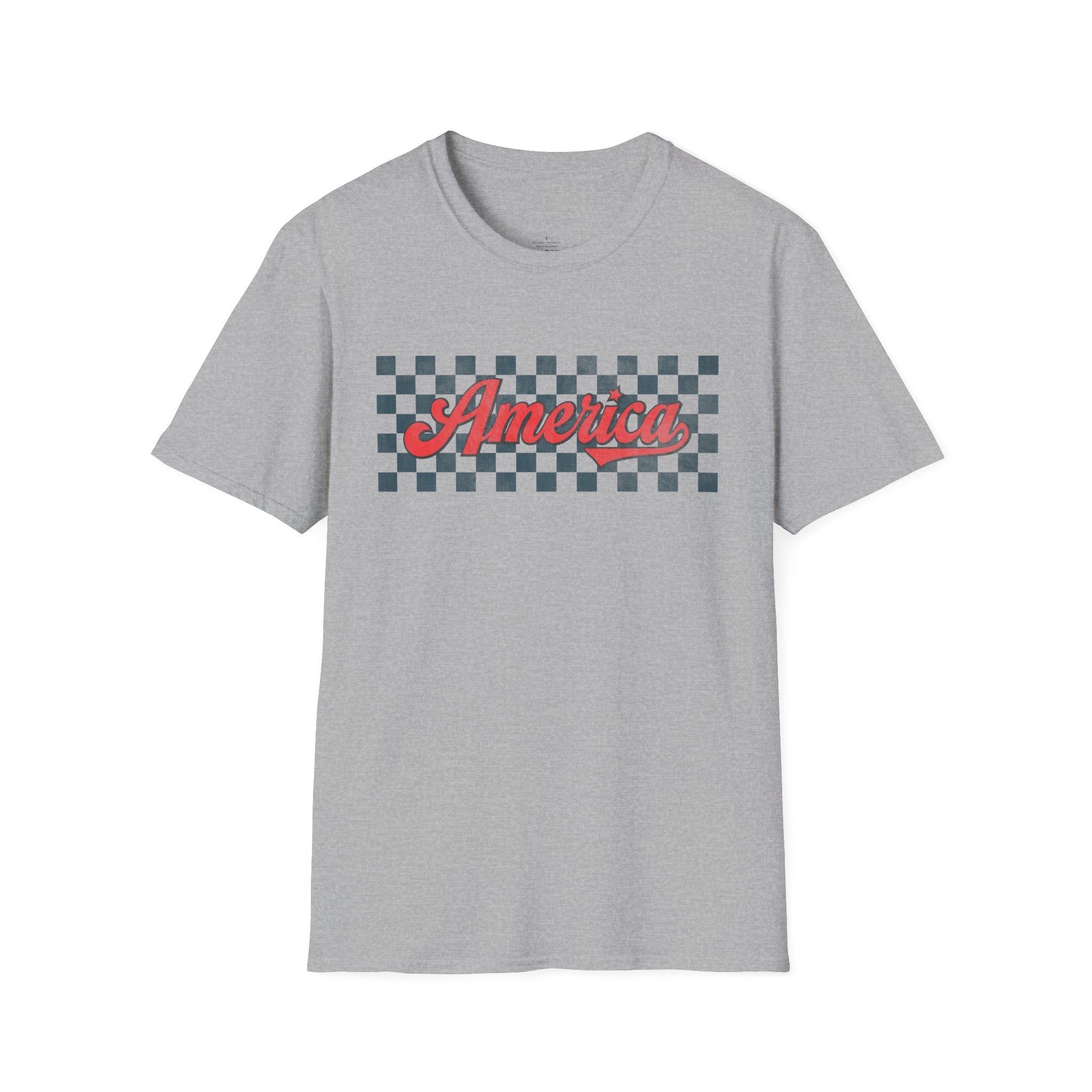 America Checkerboard Graphic T-Shirt