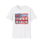 Patriotic Flag Bow T-Shirt — American Red White Blue Fourth of July Tee