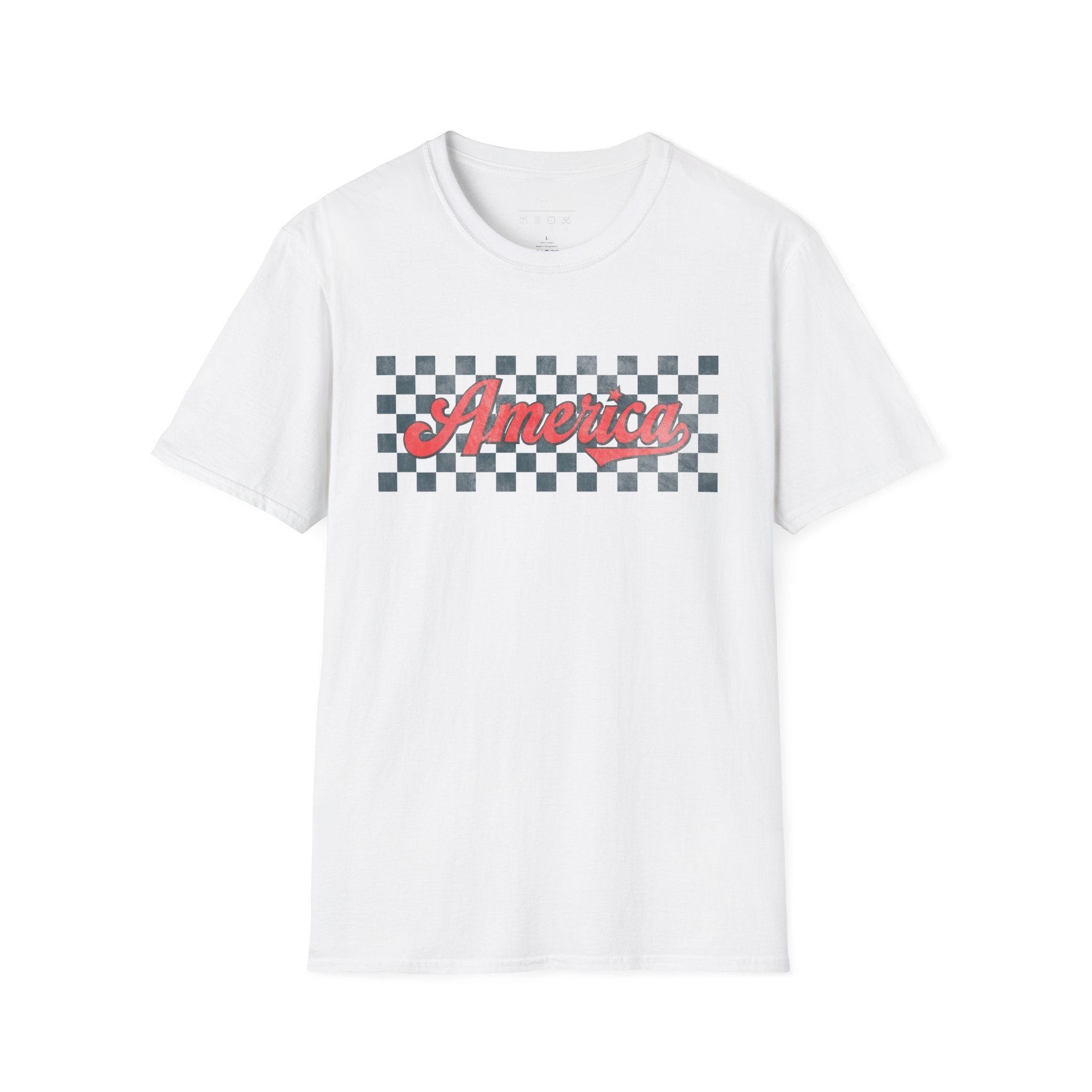 America Checkerboard Graphic T-Shirt