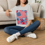 American Flag Floral T-Shirt — Patriotic Stars & Stripes Tee