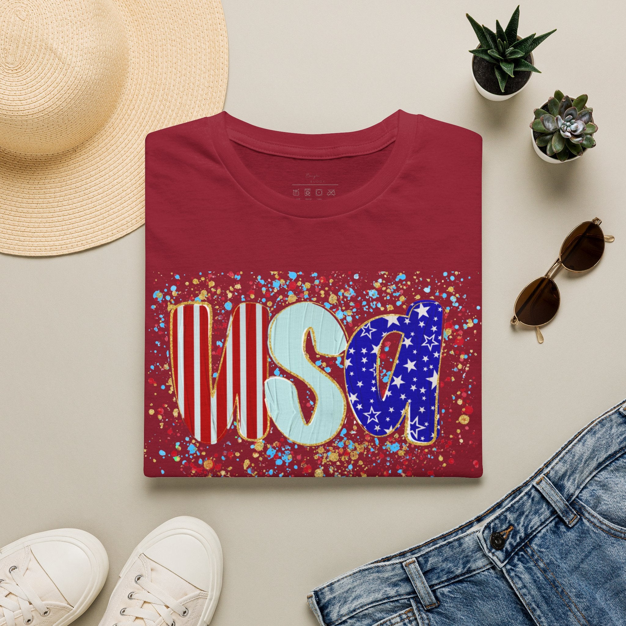 USA Patriotic T-Shirt — Red White & Blue Fourth of July Tee