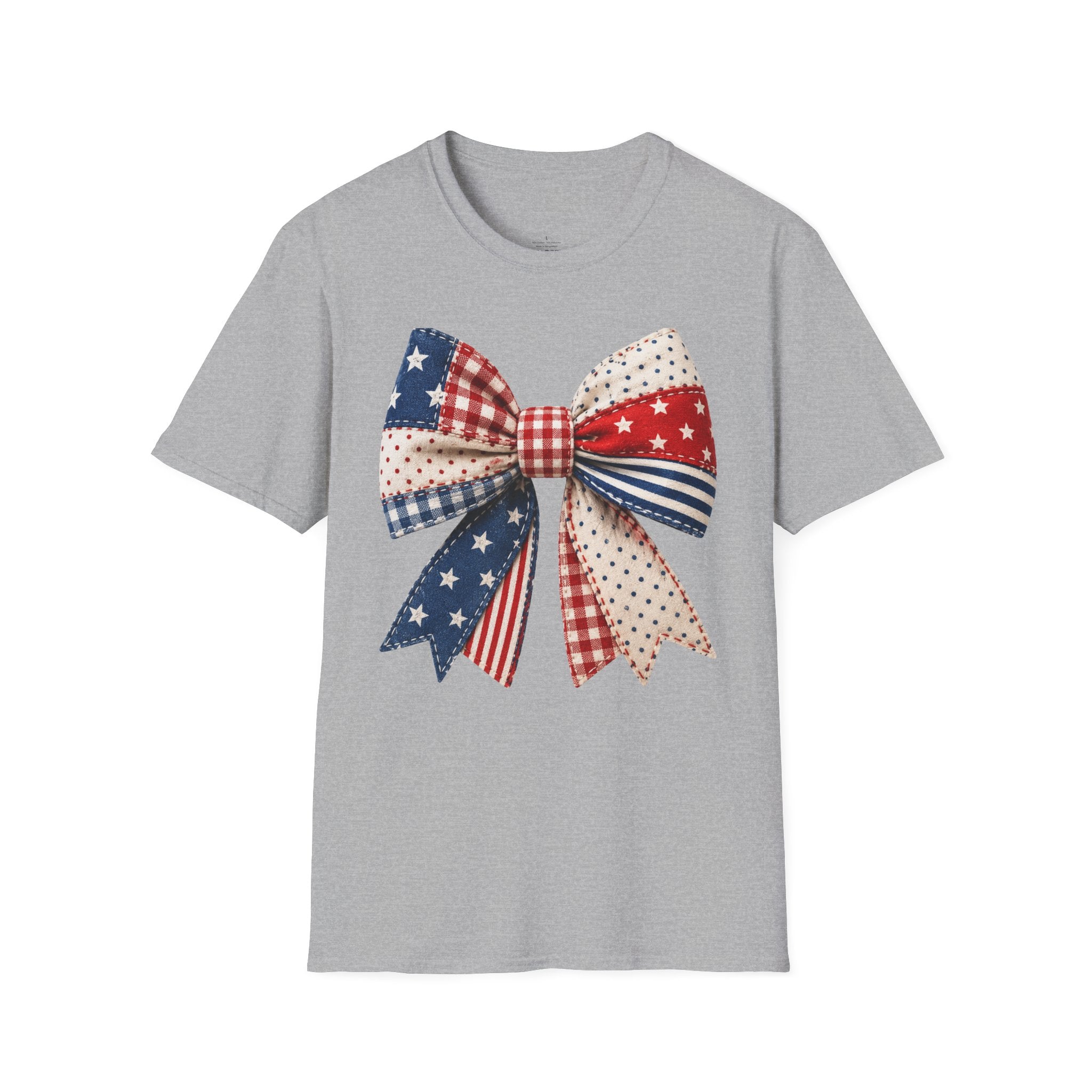 Patriotic Bow T-Shirt — Vintage American Flag Ribbon Tee