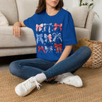 Patriotic Red White Blue Bow T-Shirt — Stars & Ribbon Graphic Tee