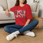 USA Patriotic T-Shirt — Red White Blue Americana Graphic Tee