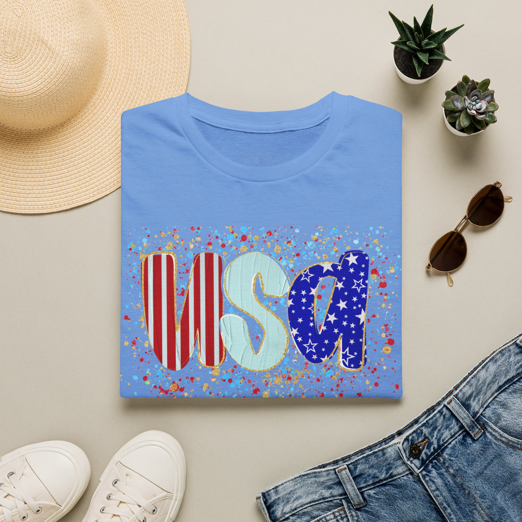 USA Patriotic T-Shirt — Red White & Blue Fourth of July Tee