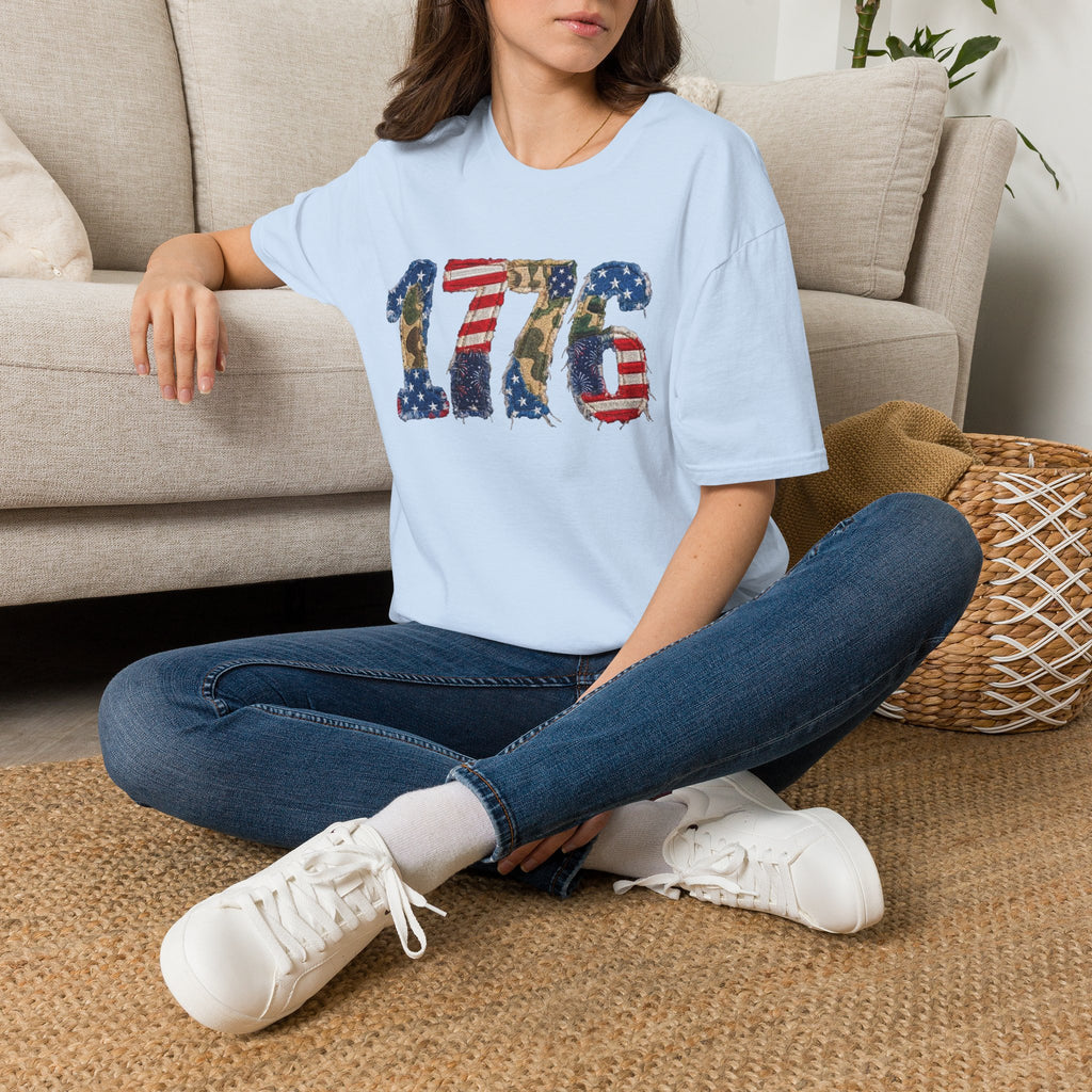1776 Patriotic T-Shirt — American Flag & Camouflage Vintage Independence Tee
