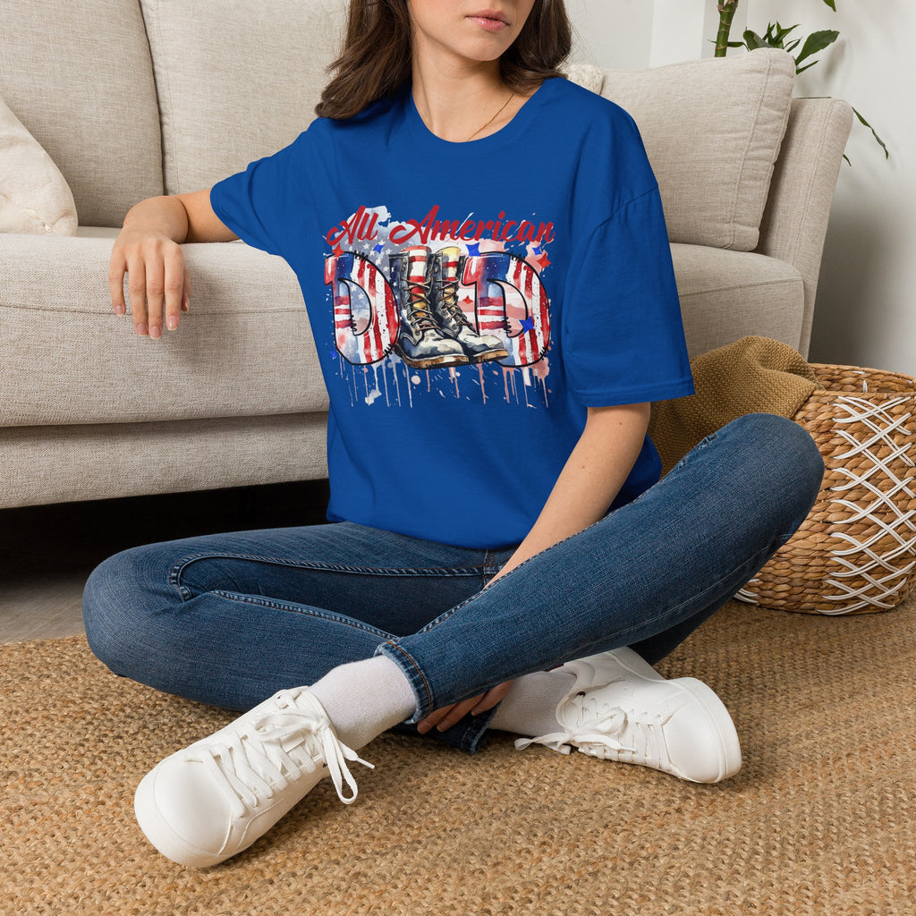 All American Dad T-Shirt — Patriotic Flag Boots Graphic Tee for Father's Day & 4th of July