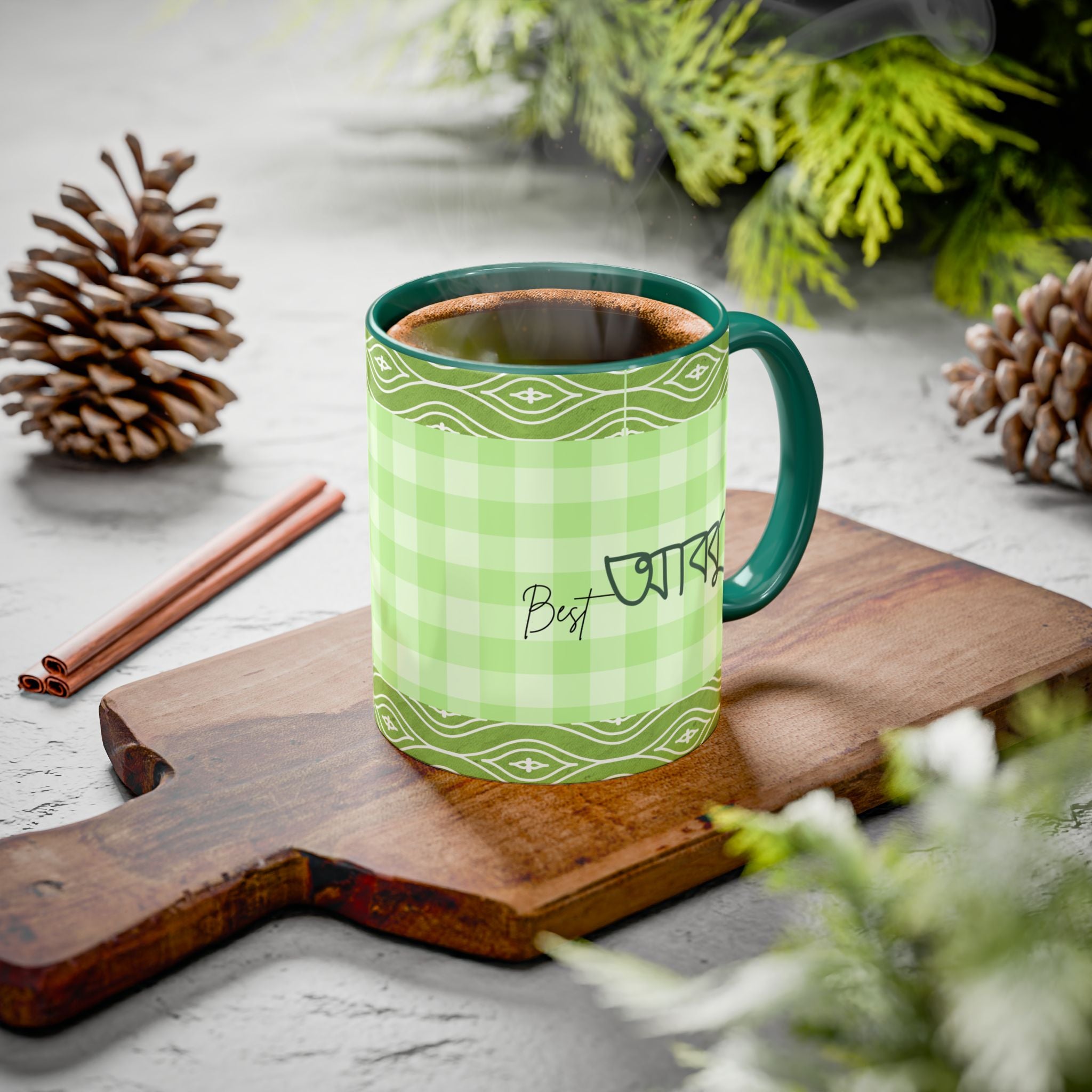 Best Abbu Mug — Green Plaid