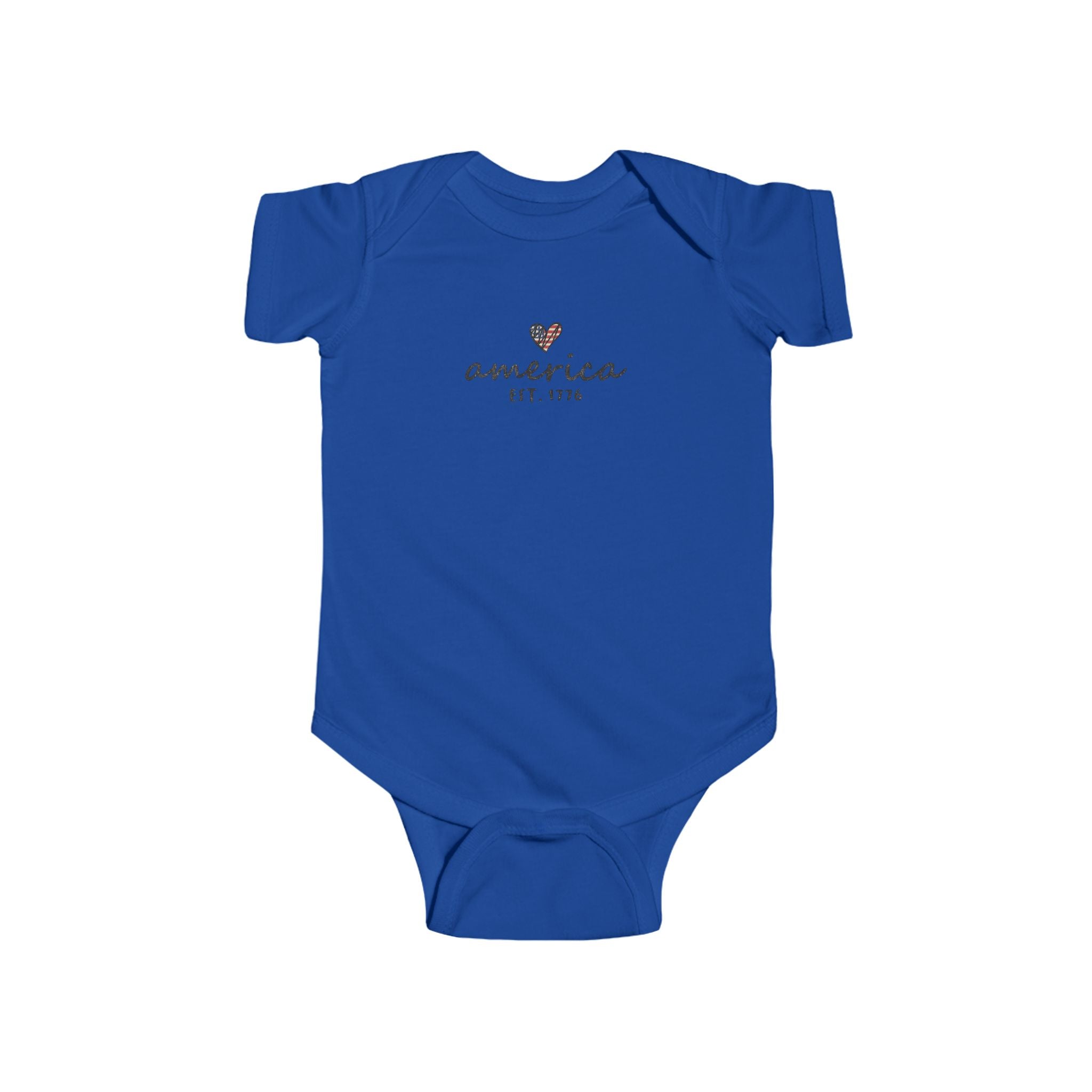 America Est. 1776 Baby Bodysuit — Patriotic Infant Onesie with Heart