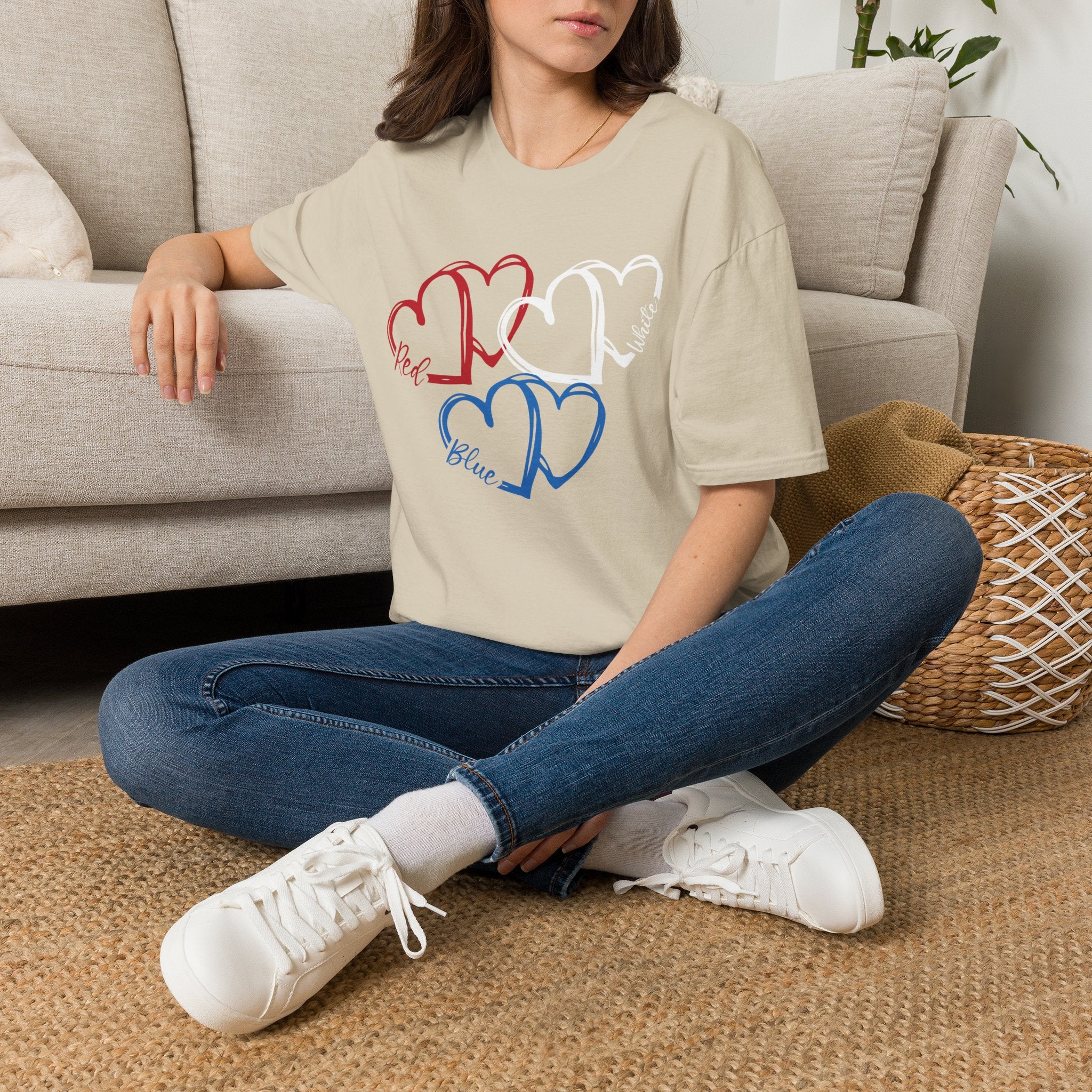 Patriotic Red White & Blue Heart T-Shirt