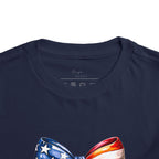 Toddler Tee — Patriotic American Flag Bow Graphic (4th of July Kids Shirt)