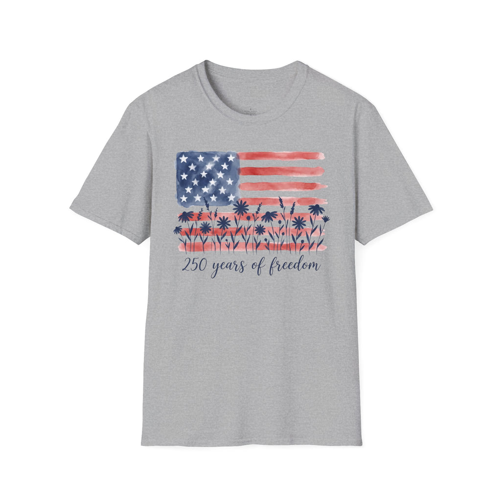 American Flag Palm Trees T-Shirt — “250 Years of Freedom” Patriotic Tee