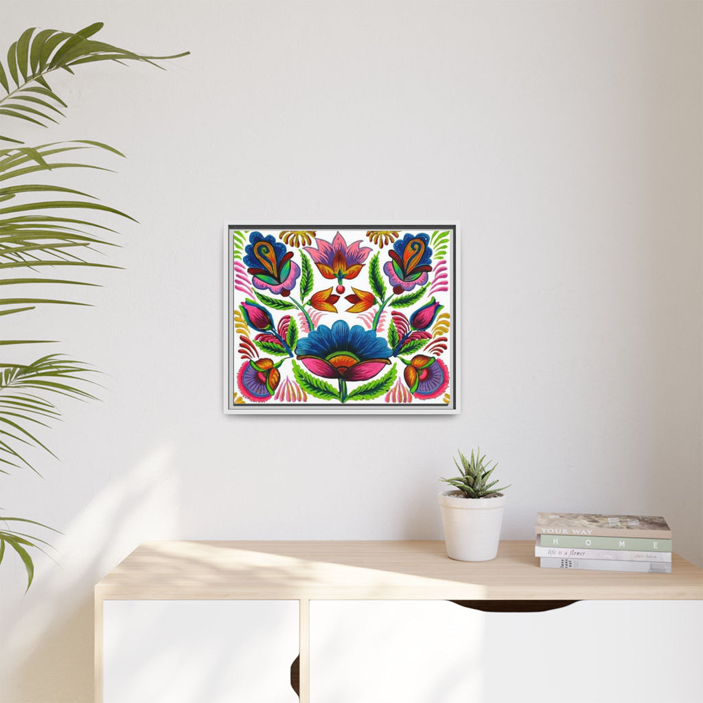 Framed Dhaka Rickshaw Folk Art Canvas